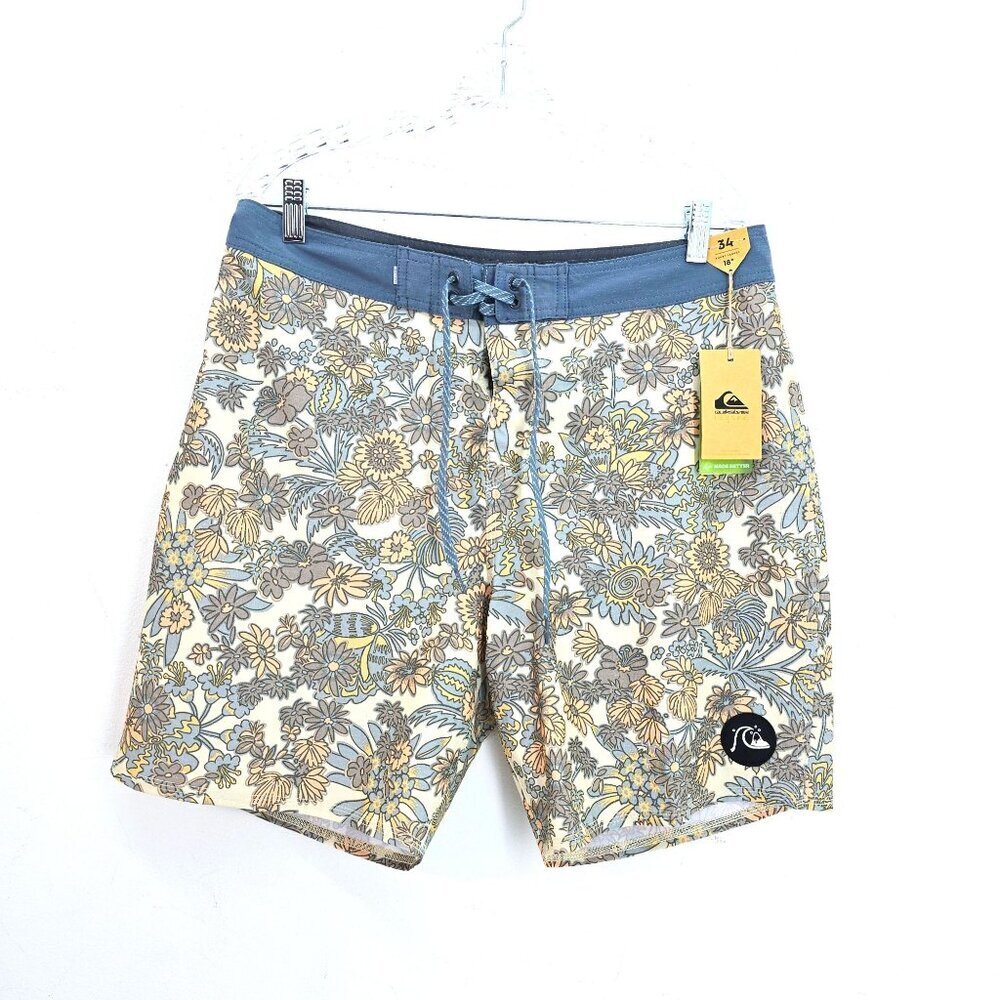 NWT Quiksilver HempStretch 69 18" Board Swim Shorts Trunks Men Size 34